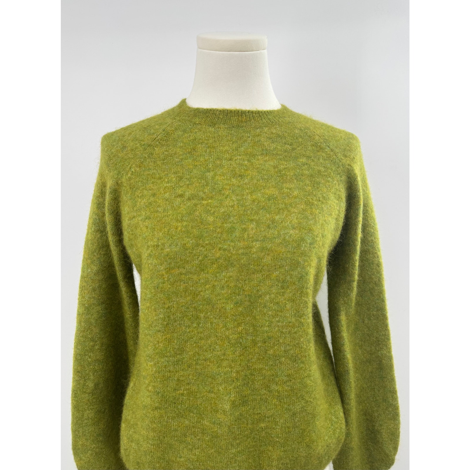 Sezane Louisa Jumper Green Kid Mohair Wool Sweater Relaxed Crewneck Xs — image 3 of 8